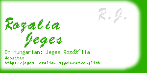 rozalia jeges business card